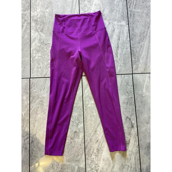 Girlfriend Collective Leggings Womens Small Purple High Rise Yoga Athletic Pants - Picture 1 of 4